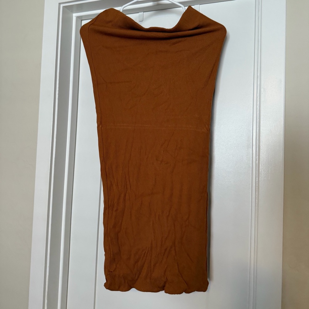 Warm orange bodycon skirt